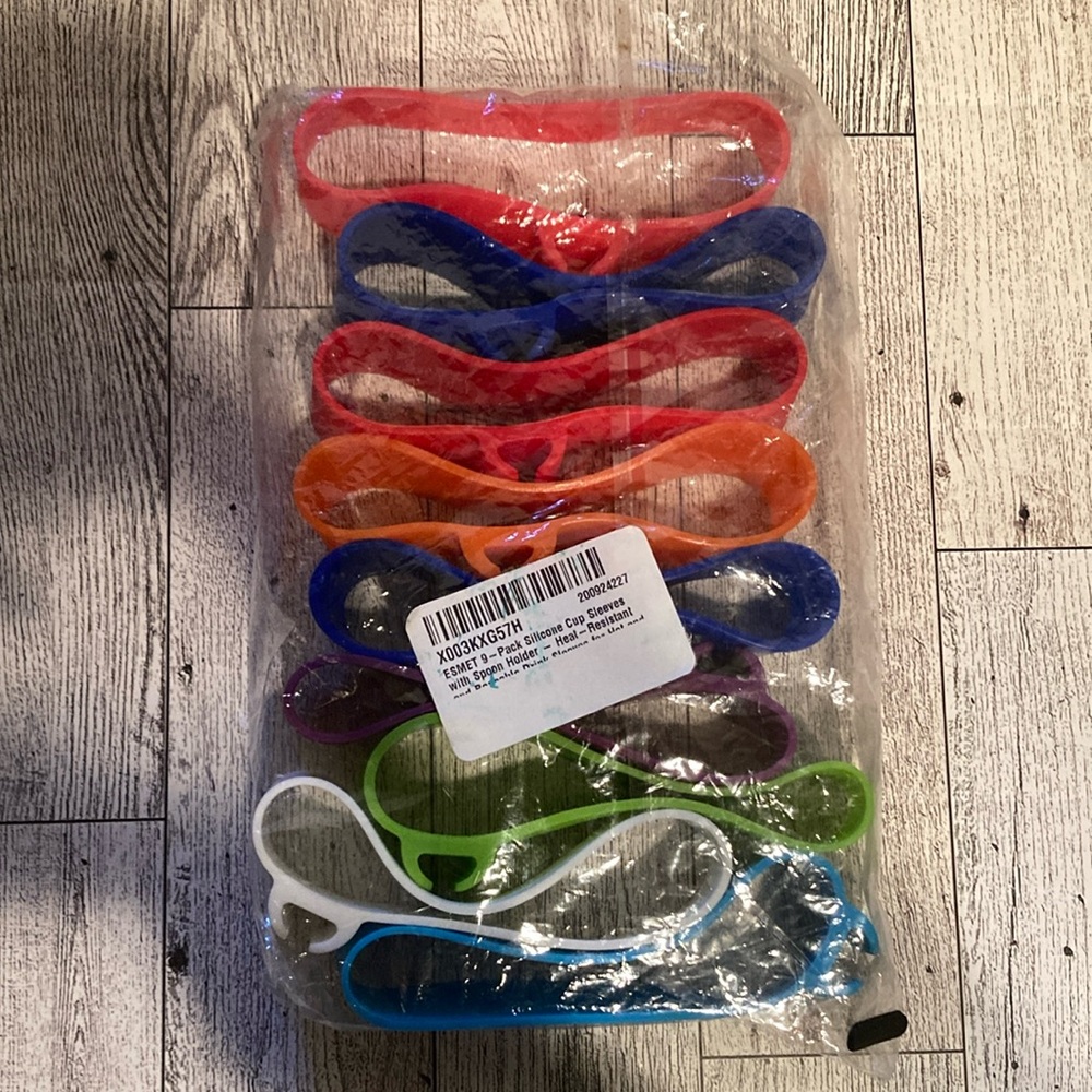 Silicone Heat Resistant Cup Sleeves with Spoon Holder